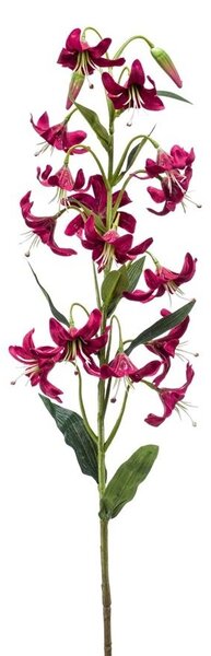 Umělá lilie, tmavě červená barva, výška 80 cm - 71 - 90 cm