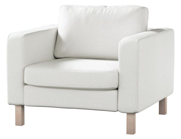 Potah na křeslo IKEA Karlstad, krátký barva krémová látka pletený vzor
