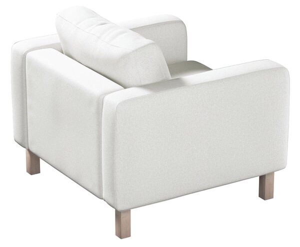 Potah na křeslo IKEA Karlstad, krátký barva krémová látka pletený vzor