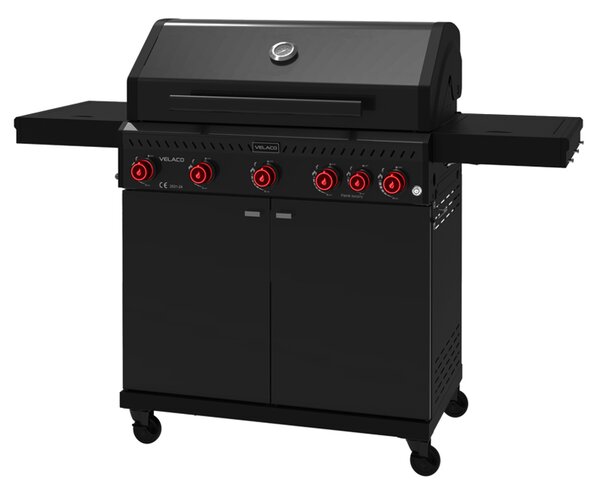 BPS-koupelny Plynový BBQ gril s boční plotýnkou a poličkou - ZEUS-D, 5+1 hořáků
