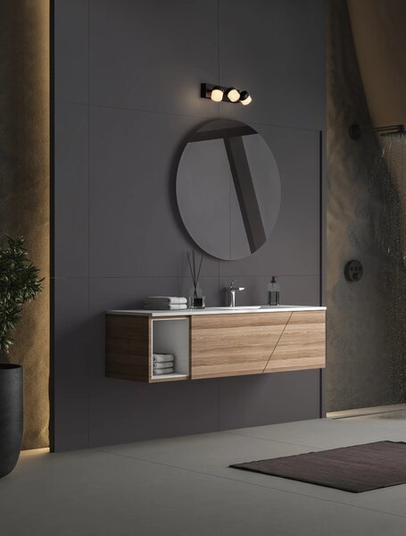 LED černé nástěnné svítidlo Teko 17W