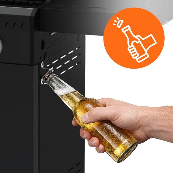 BPS-koupelny Plynový BBQ gril s boční plotýnkou a poličkou - ZEUS-C, 4+1 hořák