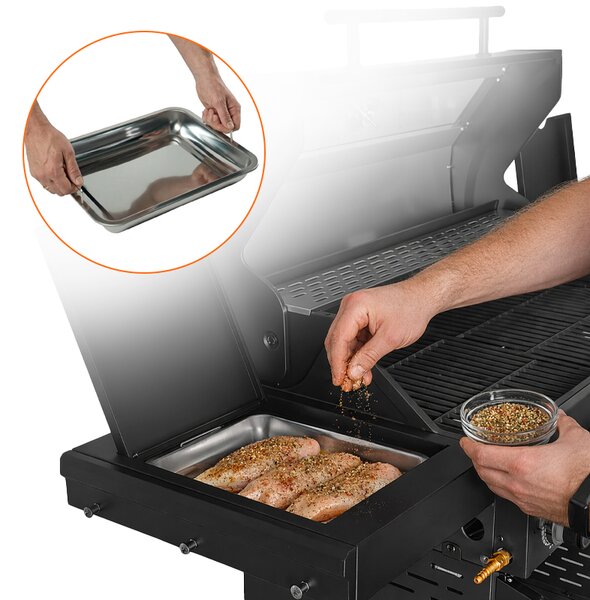 BPS-koupelny Plynový BBQ gril s boční plotýnkou a poličkou - ZEUS-C, 4+1 hořák