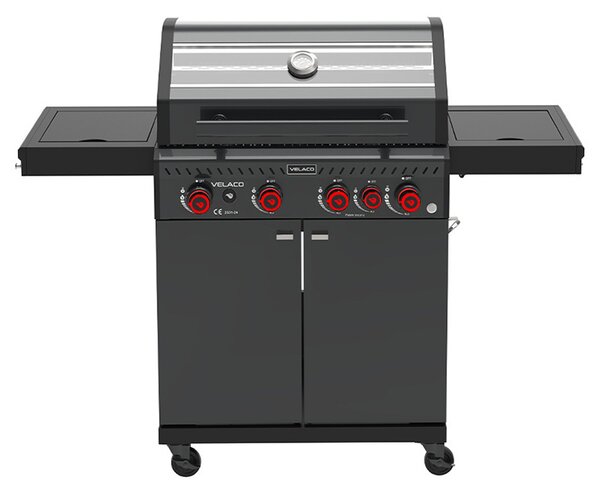 BPS-koupelny Plynový BBQ gril s boční plotýnkou a poličkou - ZEUS-C, 4+1 hořák