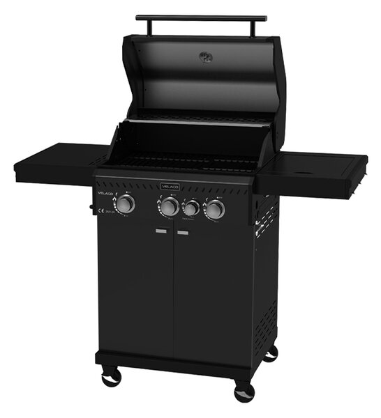 BPS-koupelny Plynový BBQ gril s boční plotýnkou a poličkou - ZEUS-B, 3+1 hořáků