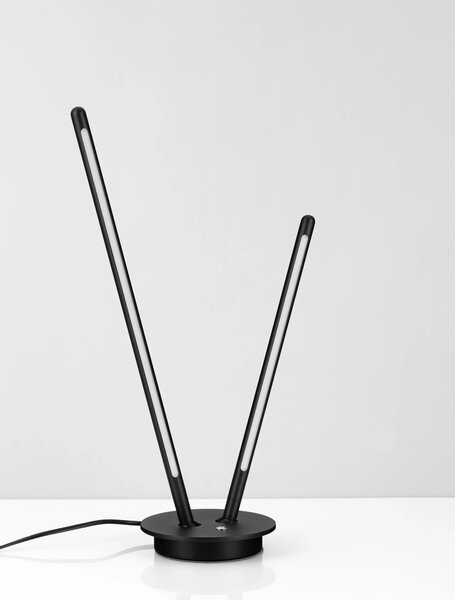 LED stmívatelná černá stolní lampa Intec