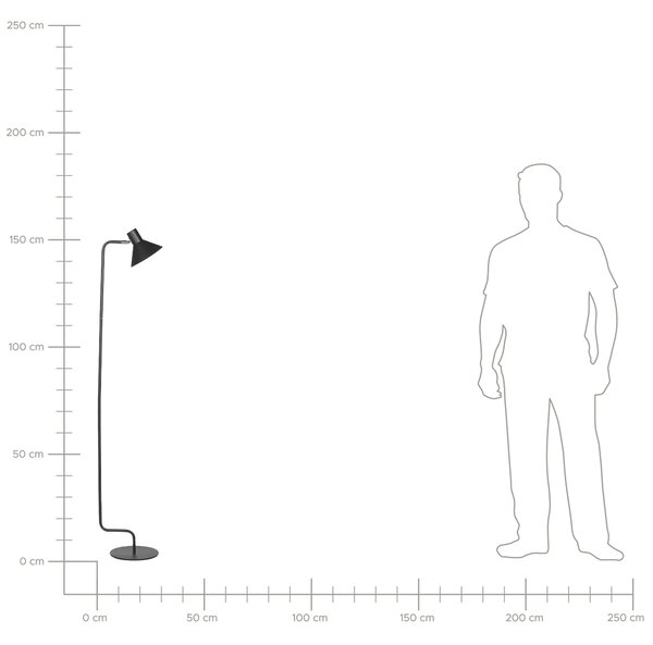 Stojací lampa RIMAVA Nastavitelná Kov Černá