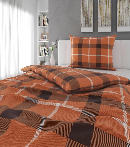 POVLEČENÍ, flanel, hnědá, oranžová, 140/200 cm Esposa - Povlečení