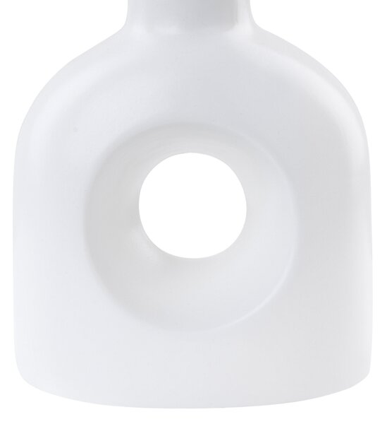 Váza na květiny THEBES Keramika 22 cm Bílá
