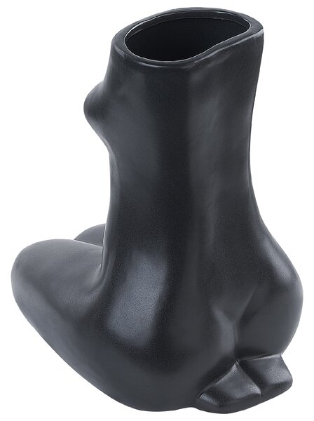 Váza na květiny PYRGOS Keramika 22 cm Černá