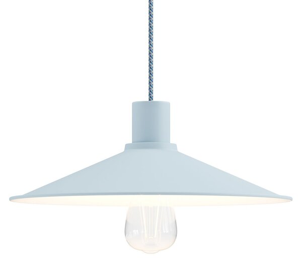 Creative cables Závěsná lampa s textilním kabelem a pastelovým stínidlem swing Barva: Světle modrá