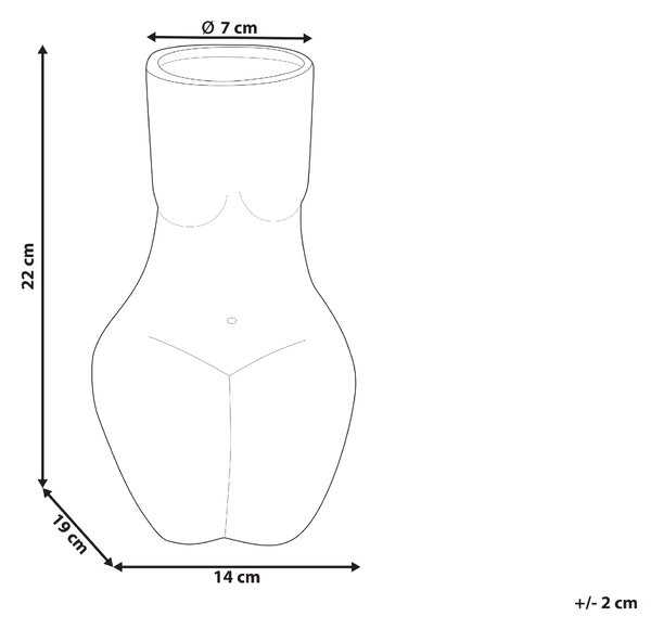 Váza na květiny PYRGOS Keramika 22 cm Černá
