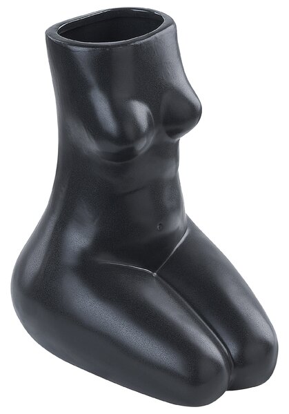 Váza na květiny PYRGOS Keramika 22 cm Černá