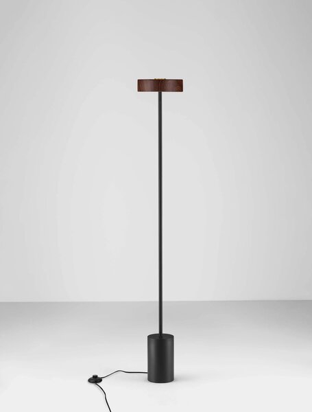 LED bílo-zlatá stojací lampa Thea – Dřevo