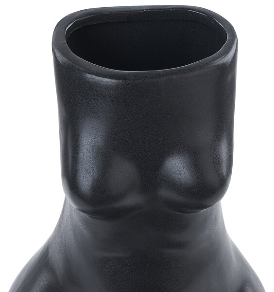 Váza na květiny PYRGOS Keramika 22 cm Černá