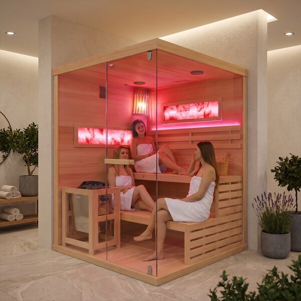 BPS-koupelny Finská sauna Lark 3-WD 140x150, 3-4 osoby