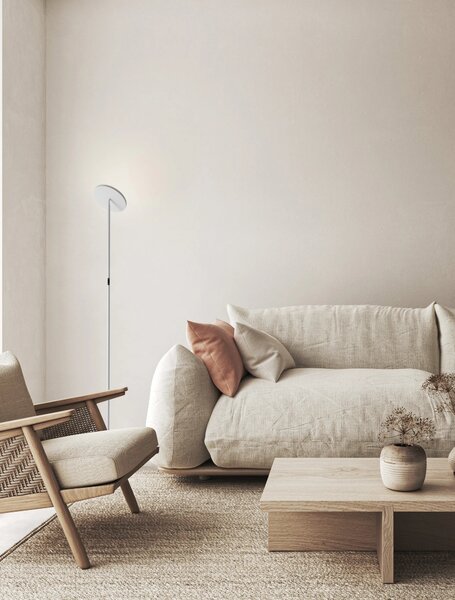 LED stmívatelná bílá stojací lampa Sinkro – Černá