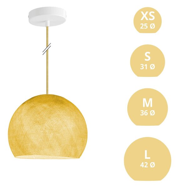 Creative cables Závěsná lampa se stínidlem kupole z PE vlákna, polyester Barva: Hořčicová žlutá, Průměr: XS - Ø 25 Cm