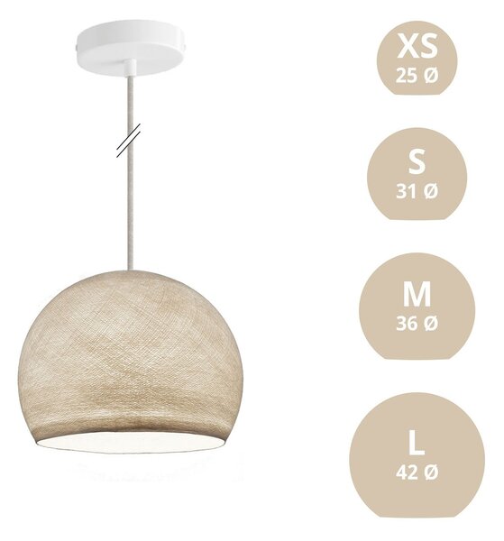 Creative cables Závěsná lampa se stínidlem kupole z PE vlákna, polyester Barva: Béžová, Průměr: XS - Ø 25 Cm