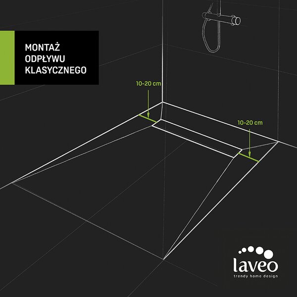 Laveo Slim, sprchový odtok 50 cm, ocelová, LAV-COS_250D