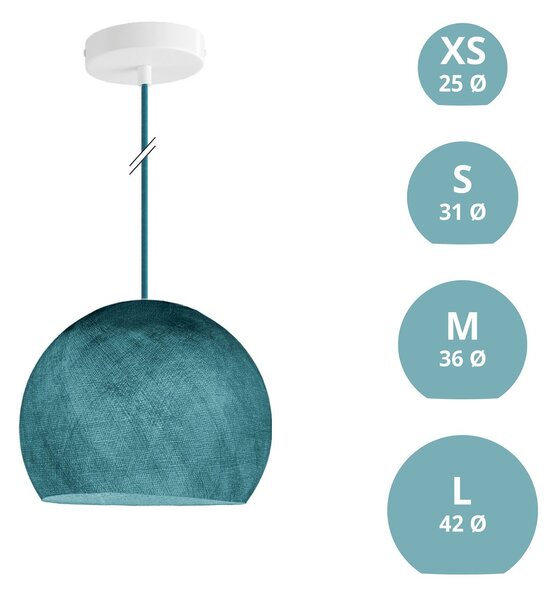 Creative cables Závěsná lampa se stínidlem kupole z PE vlákna, polyester Barva: Petrolejová, Průměr: XS - Ø 25 Cm