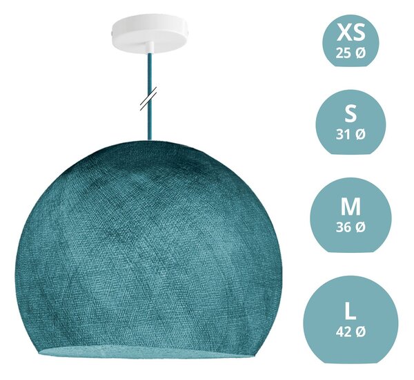 Creative cables Závěsná lampa se stínidlem kupole z PE vlákna, polyester Barva: Petrolejová, Průměr: L - Ø 42 Cm