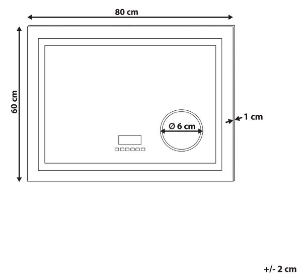 LED koupelnové zrcadlo THAIX 80 cm 60 cm Stříbrná