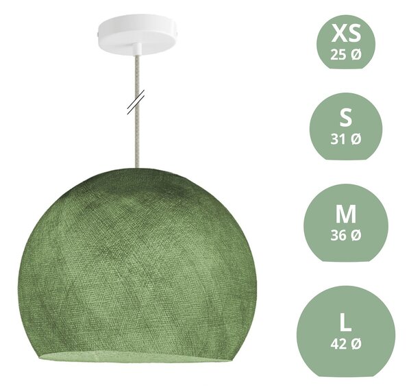 Creative cables Závěsná lampa se stínidlem kupole z PE vlákna, polyester Barva: Olivově zelená, Průměr: M - Ø 35 Cm