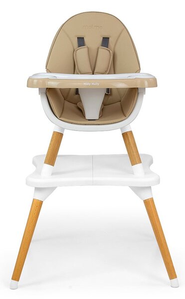 Jídelní židlička Milly Mally 2v1 Malmo beige
