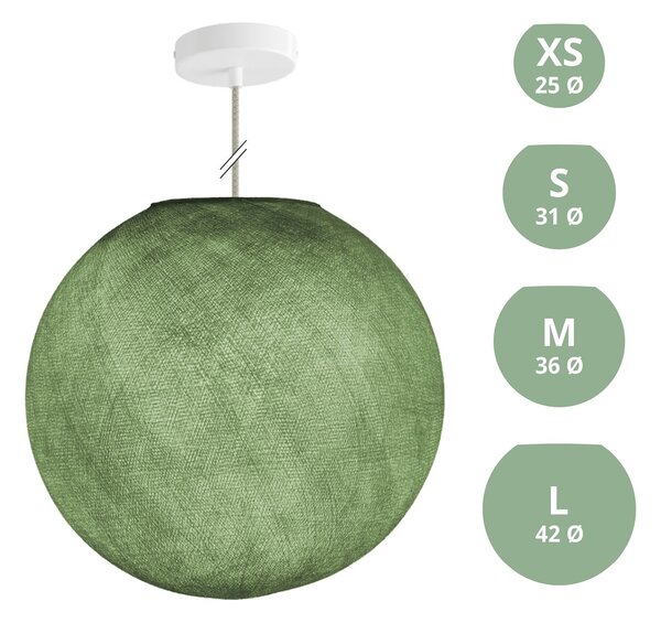 Creative cables Závěsná lampa se stínidlem koule z PE vlákna, polyester Barva: Olivově zelená, Průměr: L - Ø 42 Cm