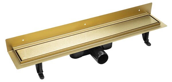 Laveo BASSO, sprchový žlab ke zdi, 700 mm, zlatá lesklá, LAV-COB_G71D