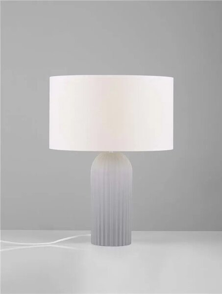 LED šedo-bílá stolní lampa Ammos – Šedá