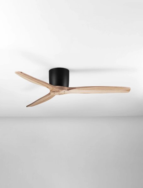 LED černo-dřevěné designové stropní svítidlo Ninemia s dálkovým ovládáním
