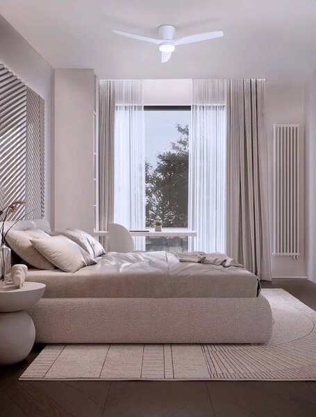 LED bílé designové stropní svítidlo Aloa s dálkovým ovládáním – Bílá