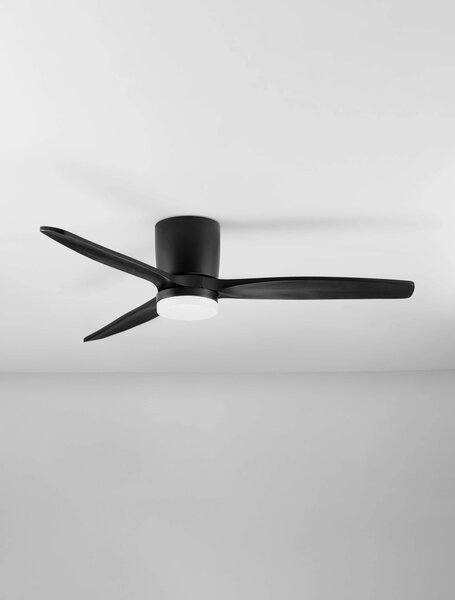 LED černo-dřevěné moderní stropní svítidlo Aloa s dálkovým ovládáním