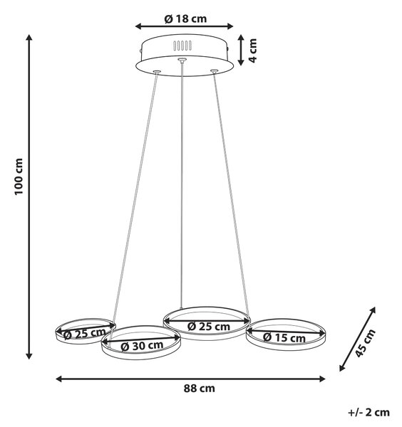 LED závěsná lampa PIBOR Kov Černá