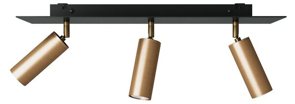 Creative cables Bodové svítidlo obdélníkové, 3 zdroje se stínidly Tub-E14, baldachýn obdélník Rose-one XXL Barva: Matný bronz
