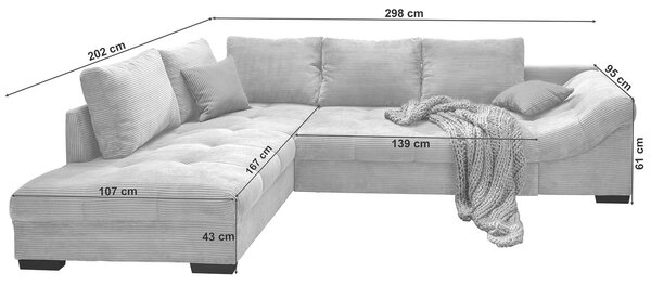 ROHOVÁ SEDAČKA, textil, světle modrá P & B - Sedací soupravy, Online Only