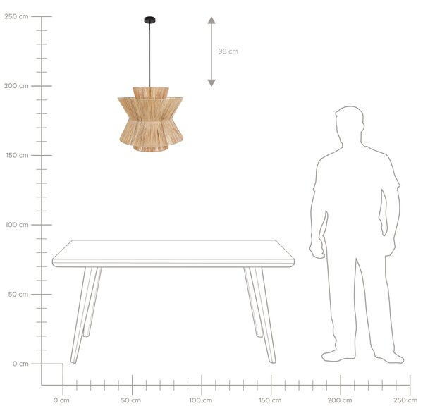 Závěsná lampa TELAMBA Proutí Přírodní