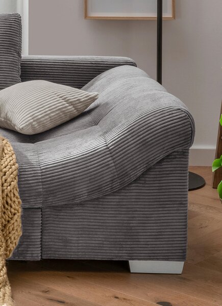 ROHOVÁ SEDAČKA, textil, šedá P & B - Sedací soupravy, Online Only