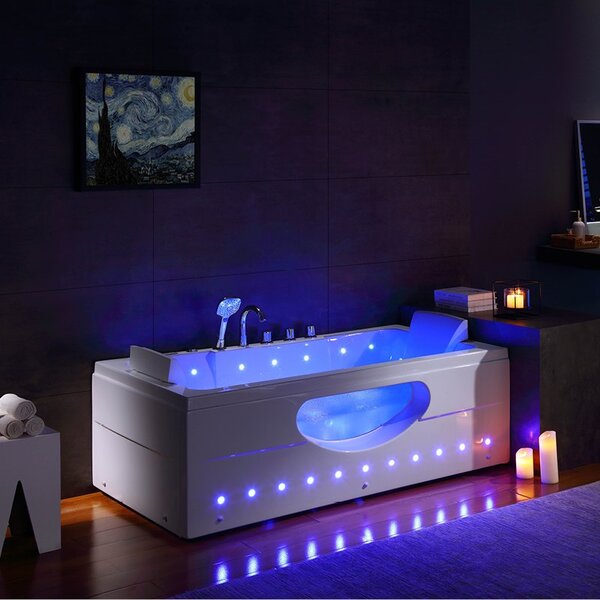 BPS-koupelny Hydromasážní vířivá vana IRIS 933A 150x84 Bílá s ohřevem vody