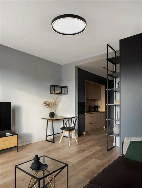 LED stmívatelné černé moderní stropní svítidlo Istos – Černá