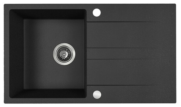 Kuchinox Laut, 1-komorový granitový dřez 760x440x174 mm + sifon, černá skvrnitá, LAV-SBZ_711Y