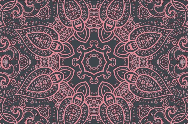 Tapeta Mandala s indickým nádechem v růžové