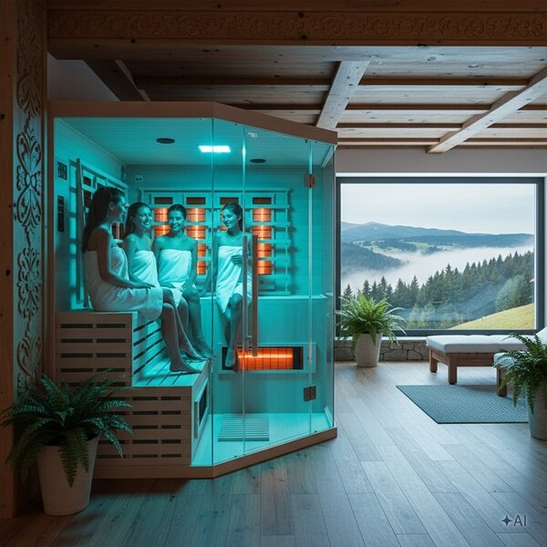 BPS-koupelny Infrasauna Relax ALTA7 180x180, 5-6 osob