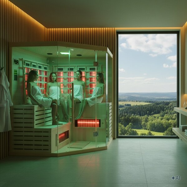 BPS-koupelny Infrasauna Relax ALTA7 180x180, 5-6 osob