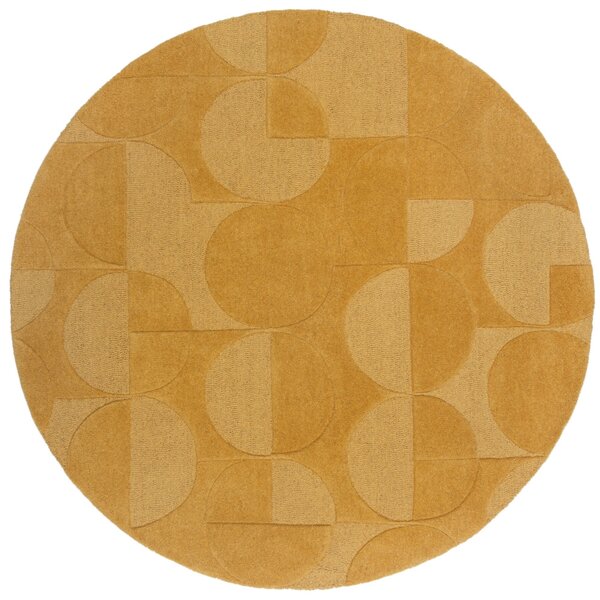 Flair Rugs, Kusový koberec Moderno Gigi Ochre kruh, 160x160 (průměr) kruh, žlutá, ložnice