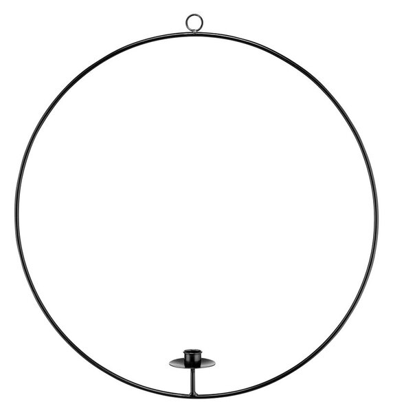 LUNA Dekorační kruh se svícnem 50 cm - černá