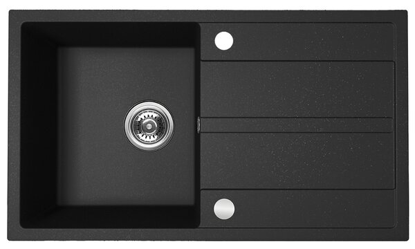 Kuchinox Viti, 1-komorový granitový dřez 760x440x175 mm + sifon, černá skvrnitá, LAV-SBX_711Y