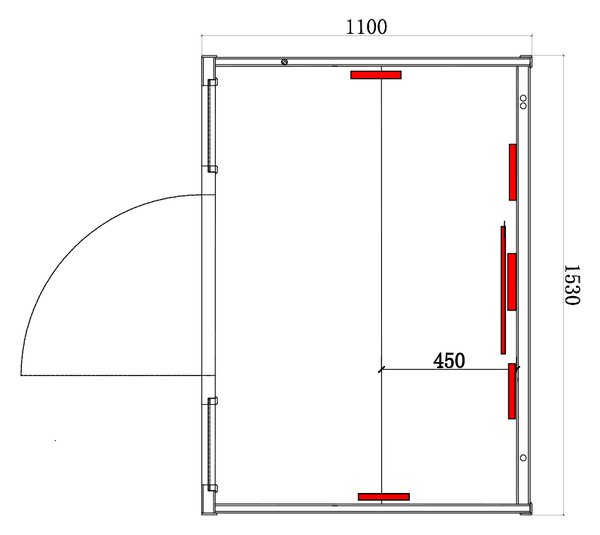 BPS-koupelny Infrasauna TROMSO 3 153x110, 3-4 osoby